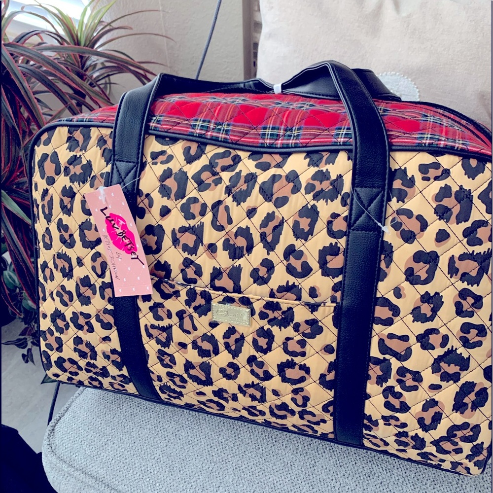 Betsey Johnson Leopard large weekender travel bag